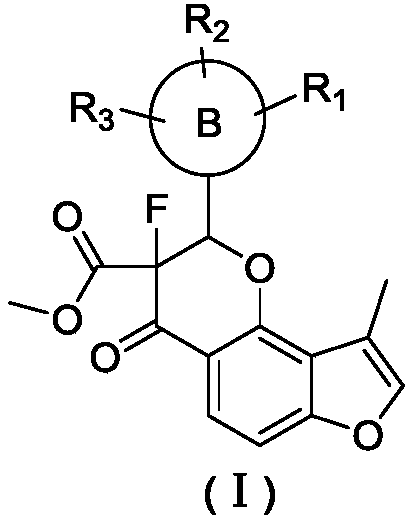 Benzofuran fluoroflavanone derivatives and preparation method thereof