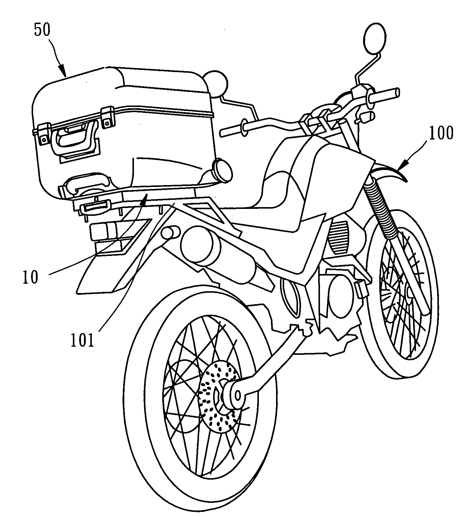 Storage box assembly for motorcycle