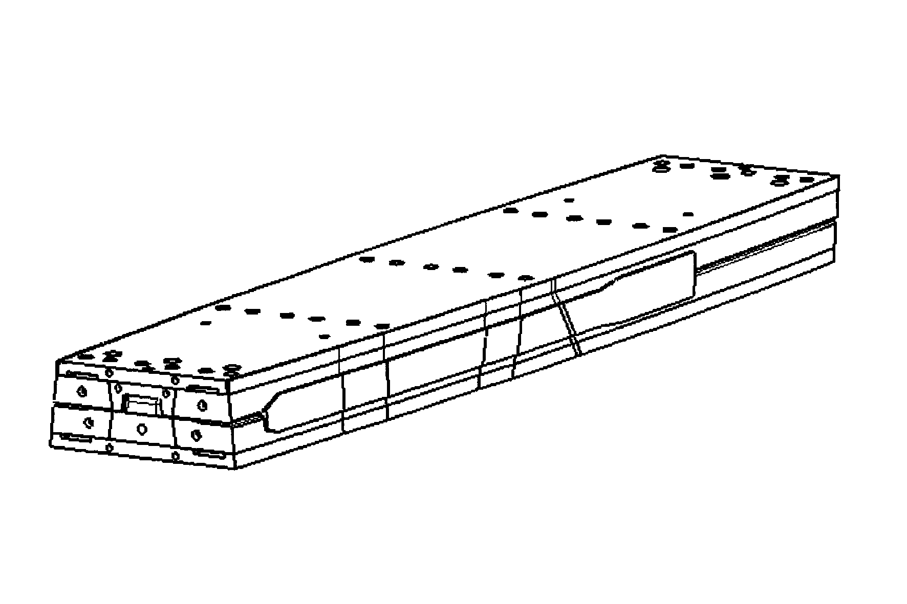 Processing method of long-narrow composite material molding part assembling mould