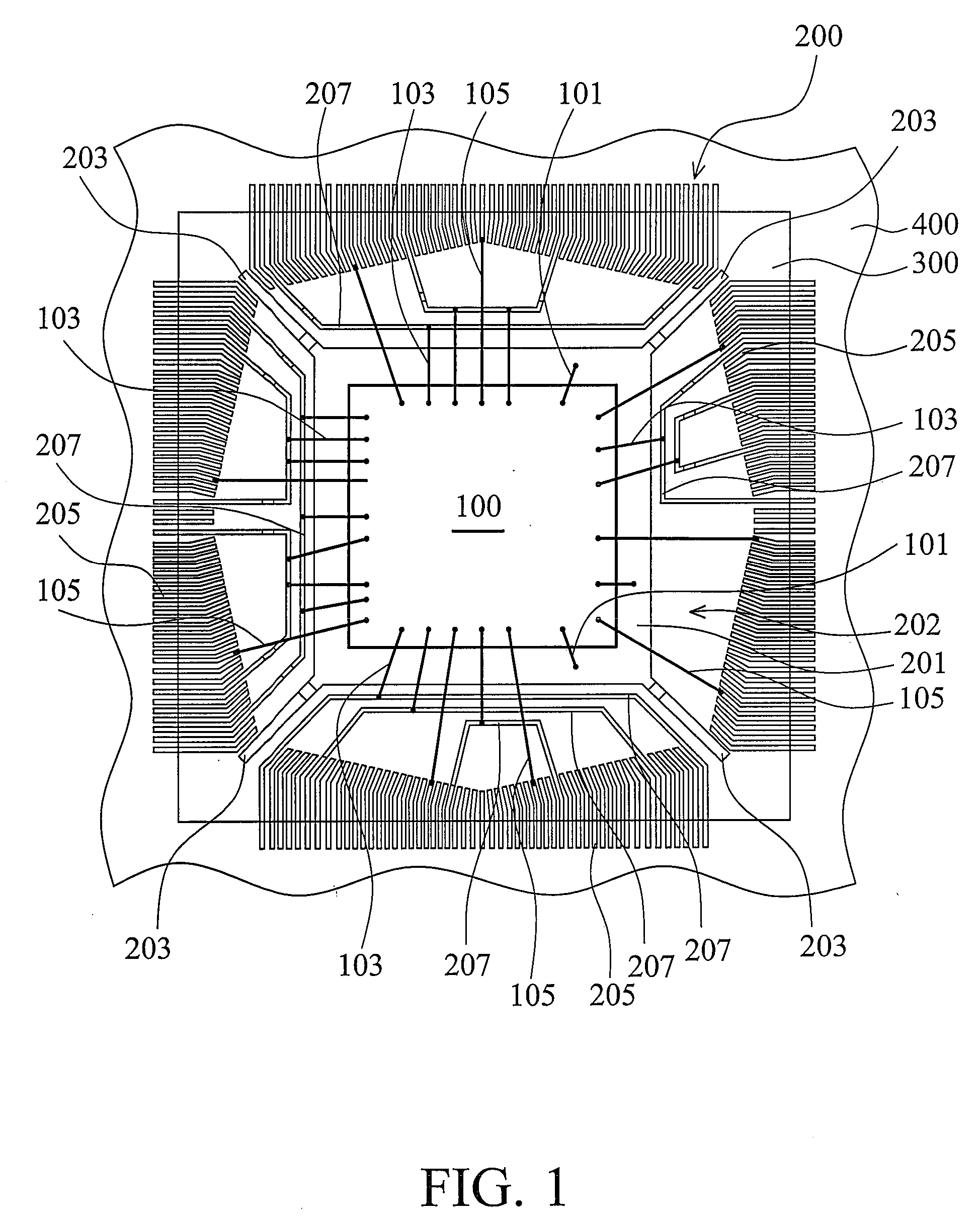 Quad flat package with exposed common electrode bars