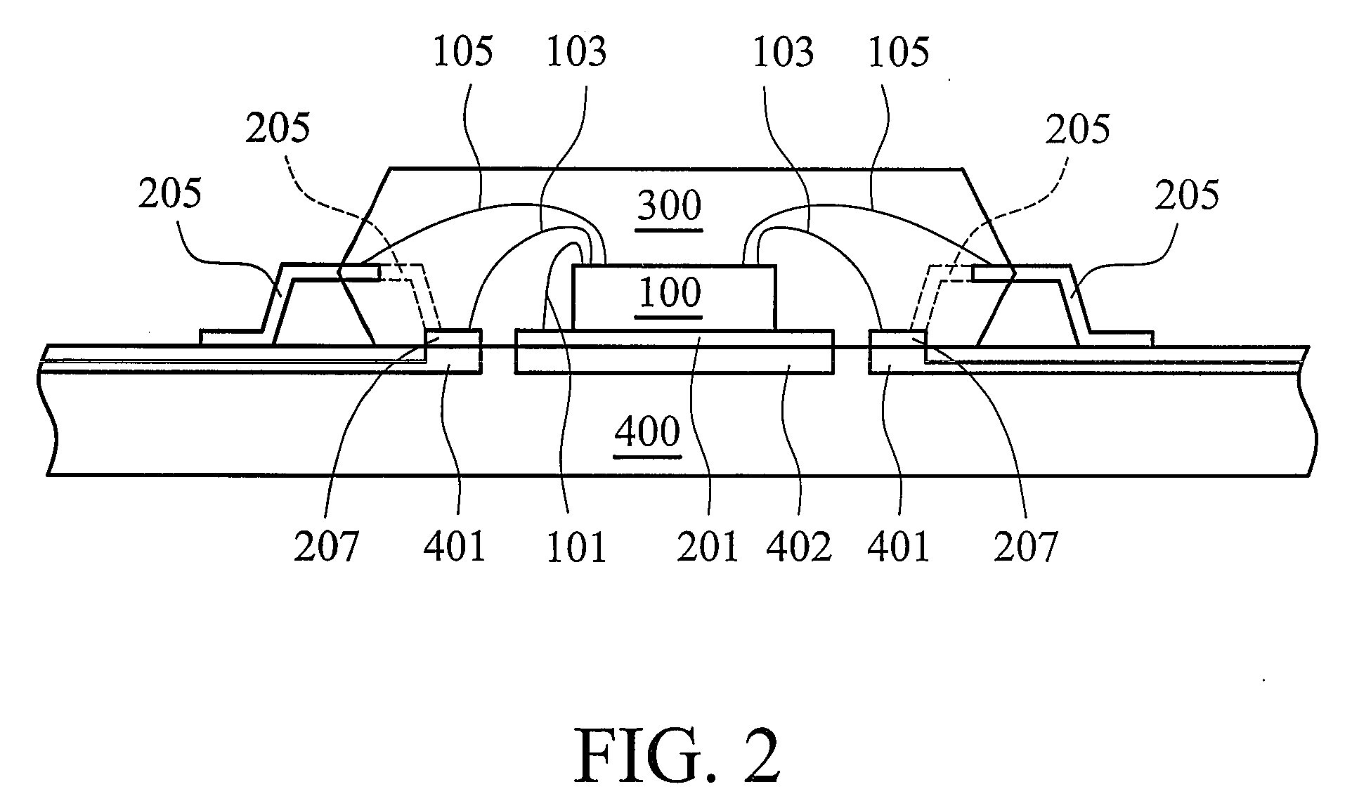 Quad flat package with exposed common electrode bars