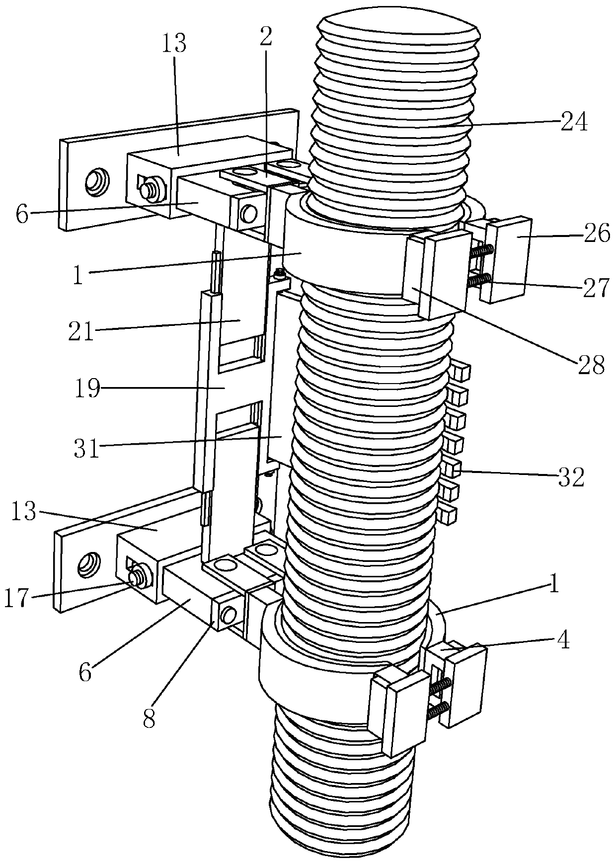 Reinforcement method used for fume discharging pipe of integrated stove