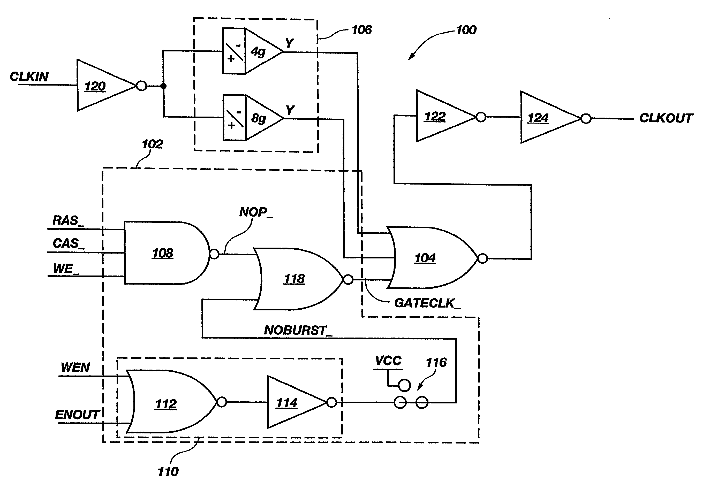 Circuit, system and method for selectively turning off internal clock drivers