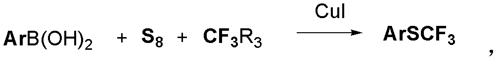 Method for synthesizing aryl trifluoromethyl sulphydryl compound
