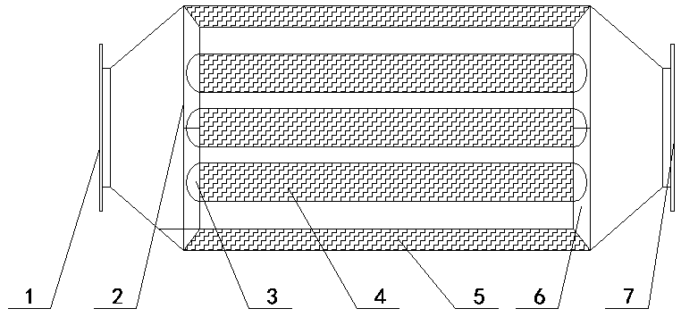 Rectangular array cylindrical draught fan silencer