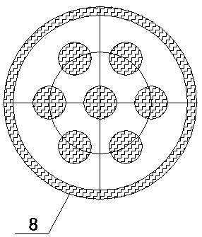 Rectangular array cylindrical draught fan silencer