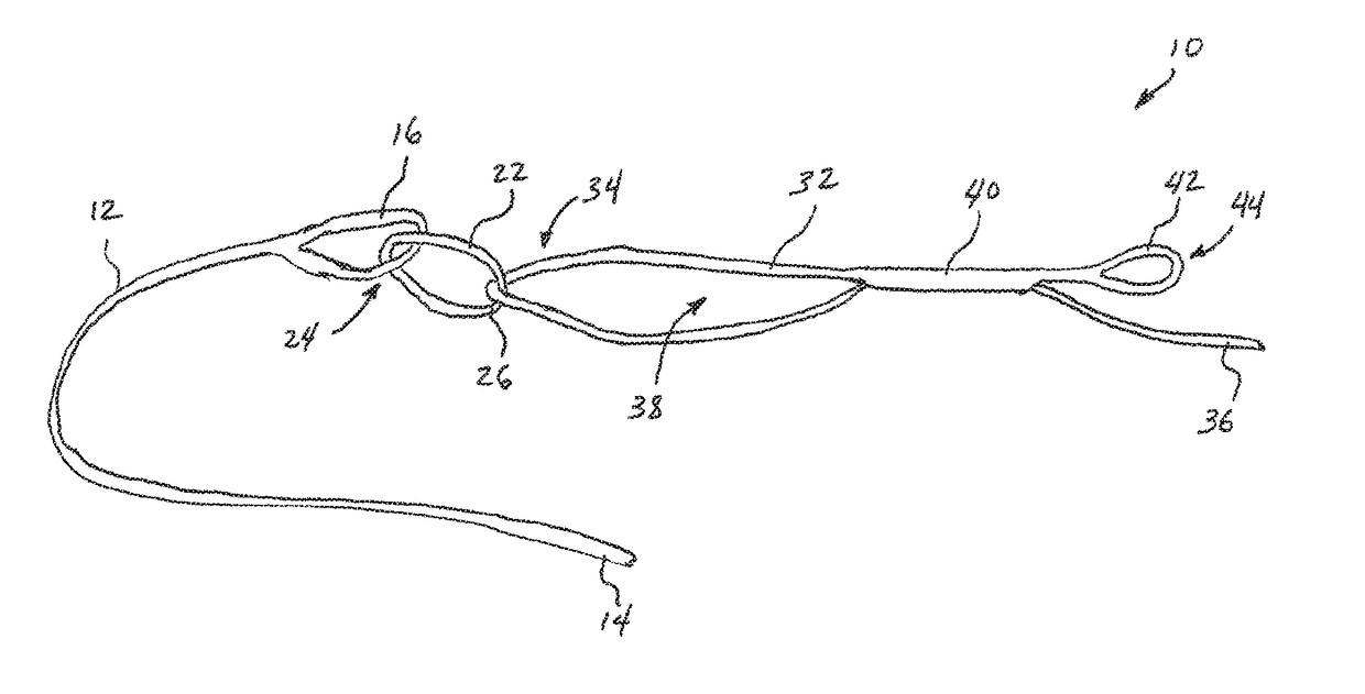 Self-cinching suture construct apparatus