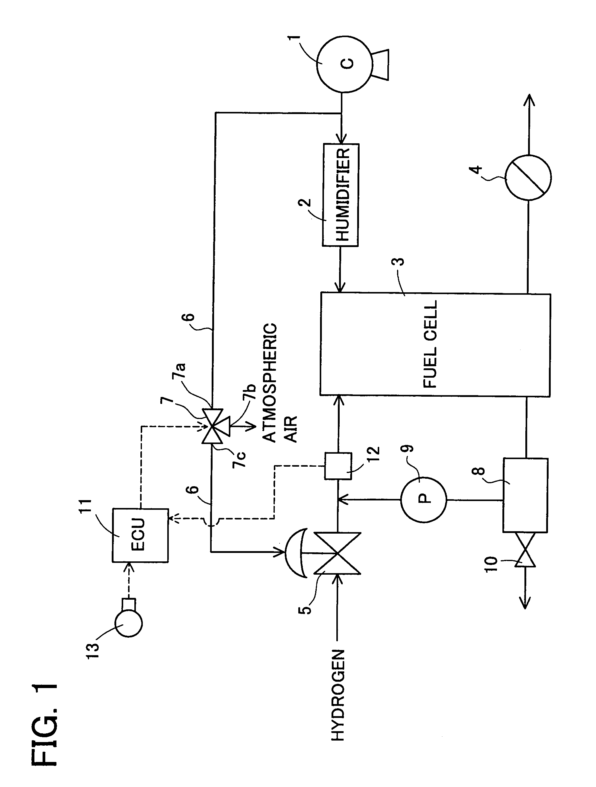 Gas decompression device for fuel cell system
