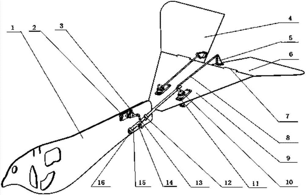 Split differential tail wing control mechanism of flapping-wing micro air vehicle