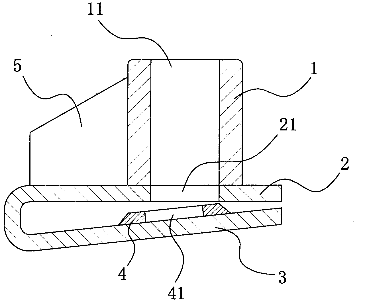 Elastic piece nut with circular truncated cone