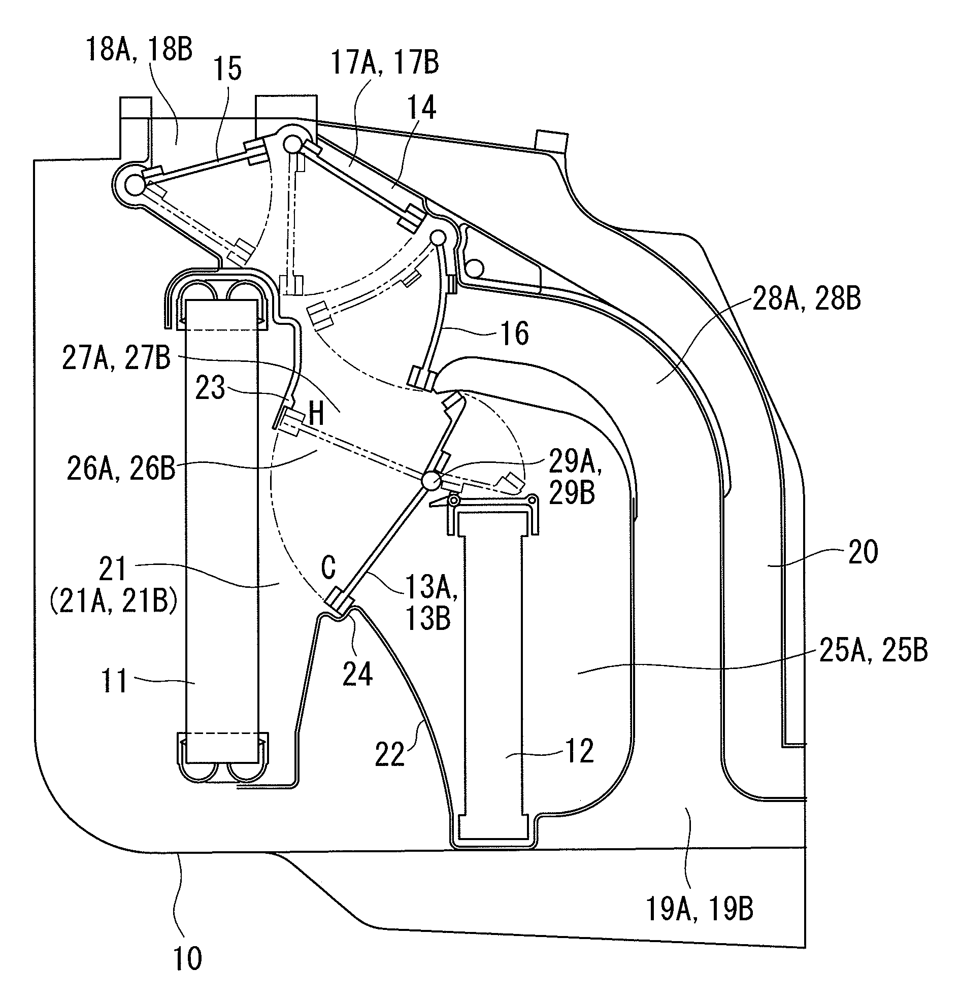 Blowing-mode door for vehicle air-conditioning apparatus and vehicle air-conditioning apparatus using the same