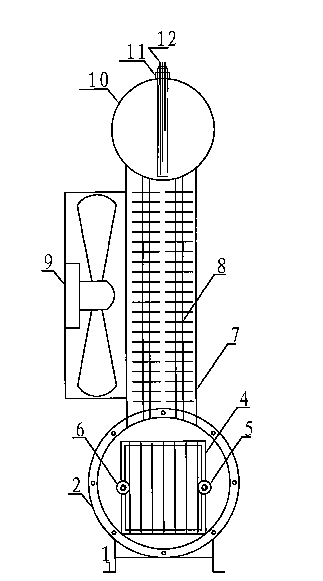 Self-convection radiating type water-electrolyzing hydrogen-oxygen generator