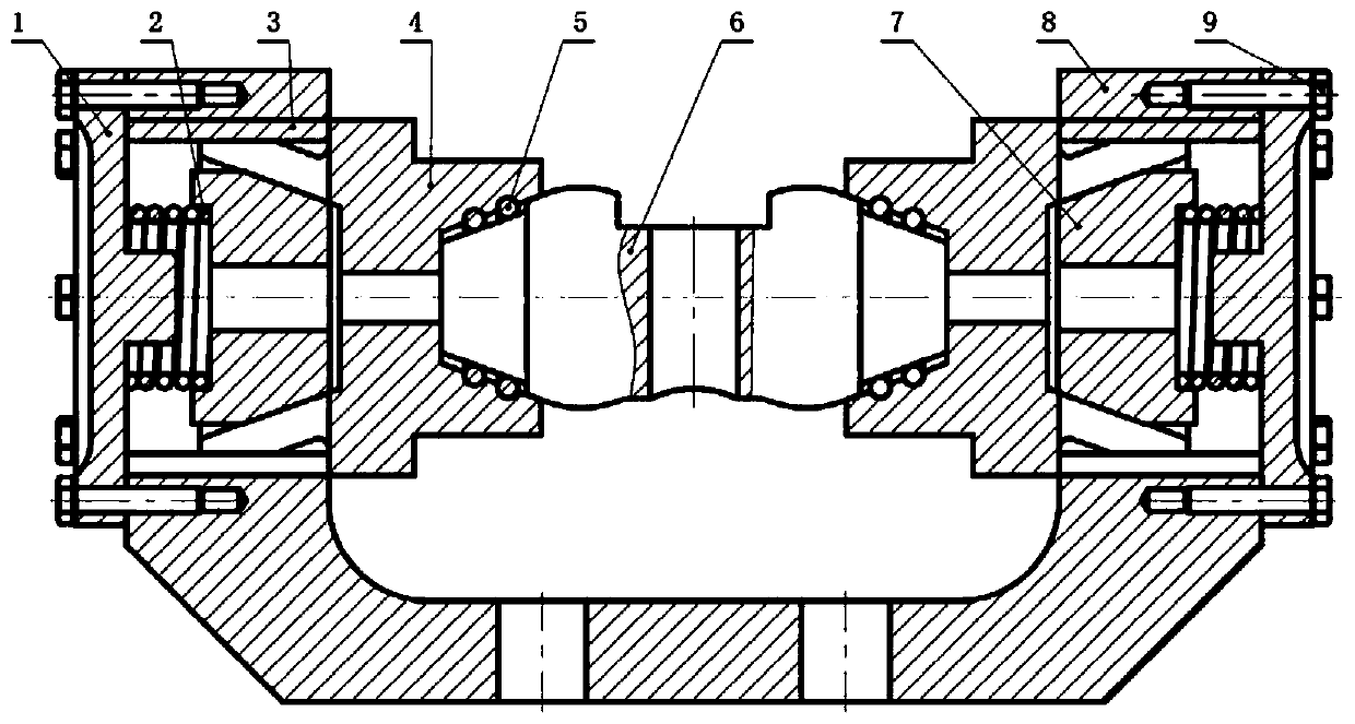 A connection structure between a hydraulic cylinder piston rod and a load