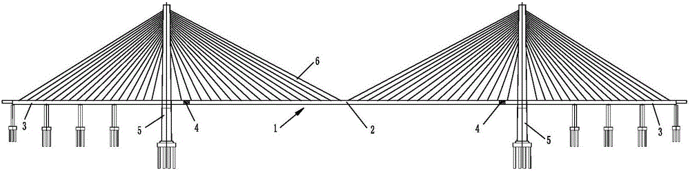 Longitudinal-rib-above-arranged steel-concrete-steel-shell-combining-beam cable-stayed bridge