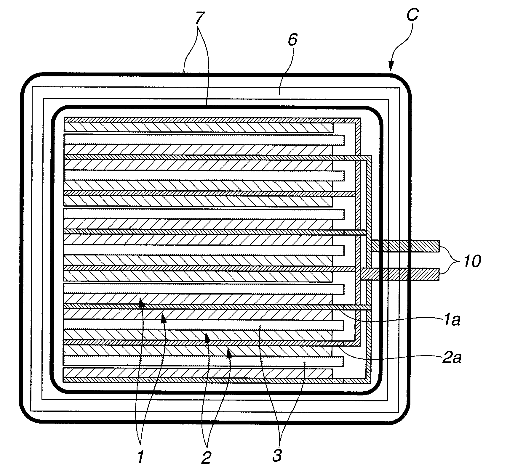 Lithium-based battery having extensible, ion-impermeable polymer covering on the battery container