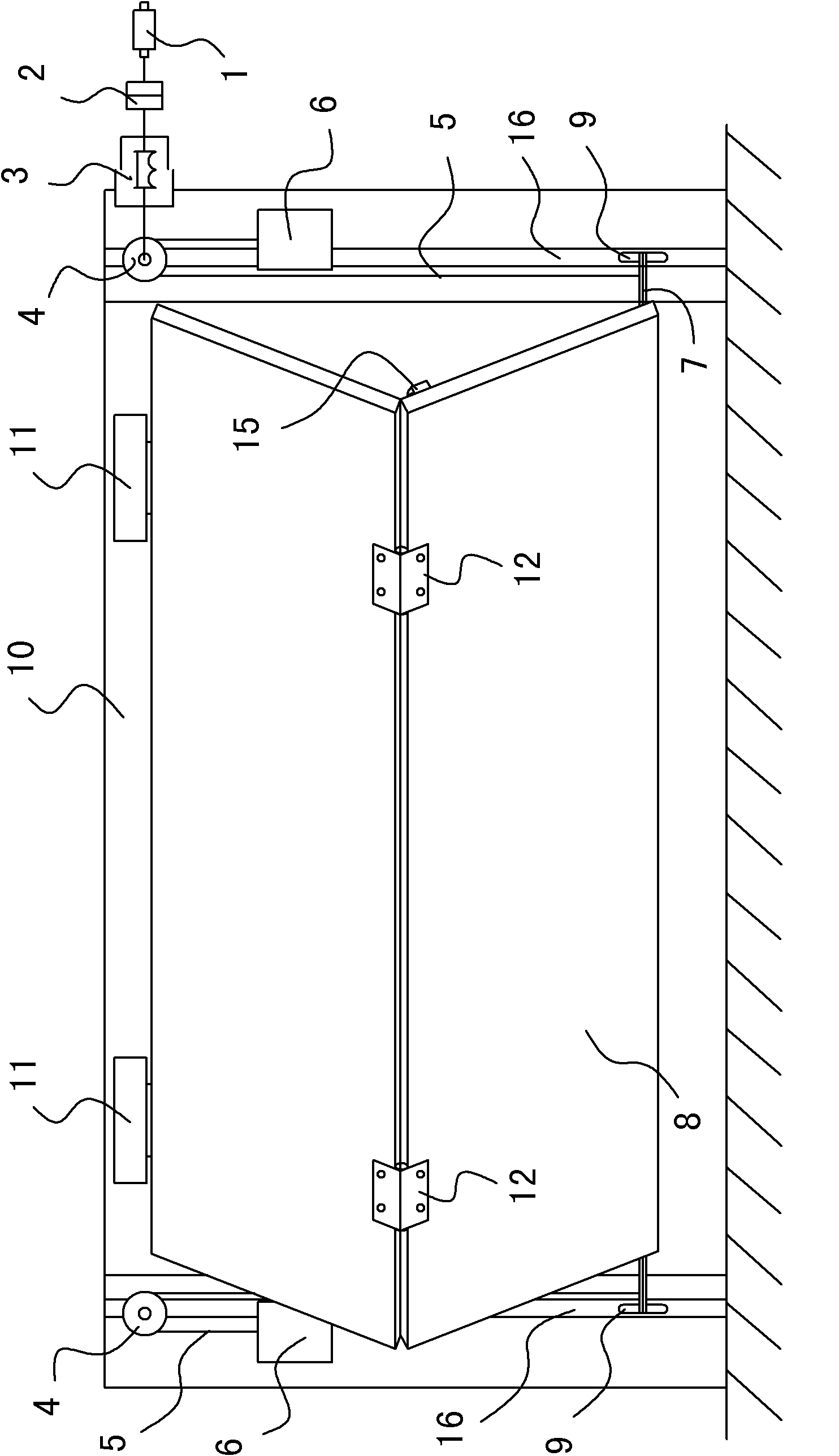 Electrical device for opening and closing folding door or window