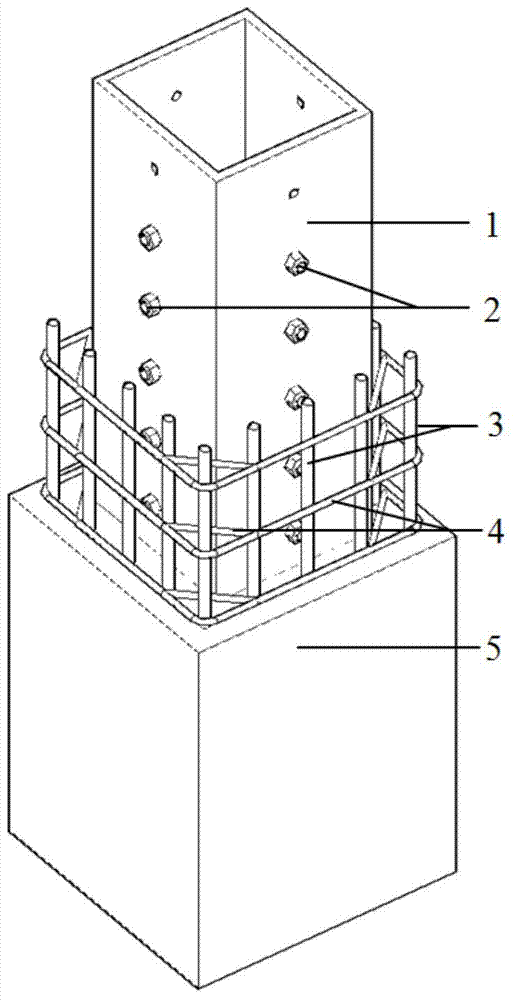 Box-type steel bone-confined concrete column with round steel draw bars and fabrication method of column