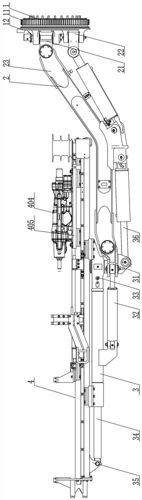 Drilling control system, working mechanism and mine drill carriage