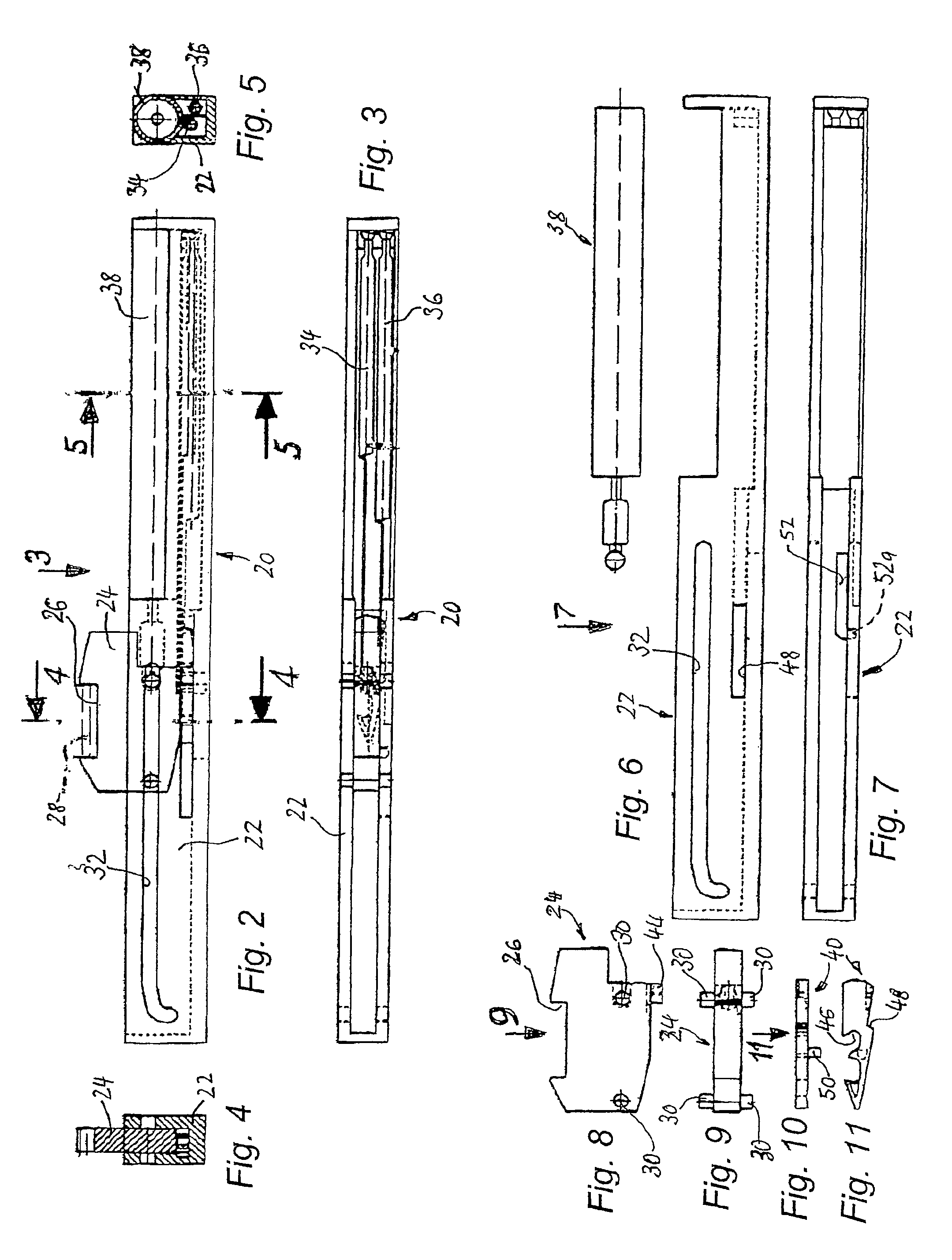 Drawer opening guide comprising an automatic retracting device with an integrated damping mechanism