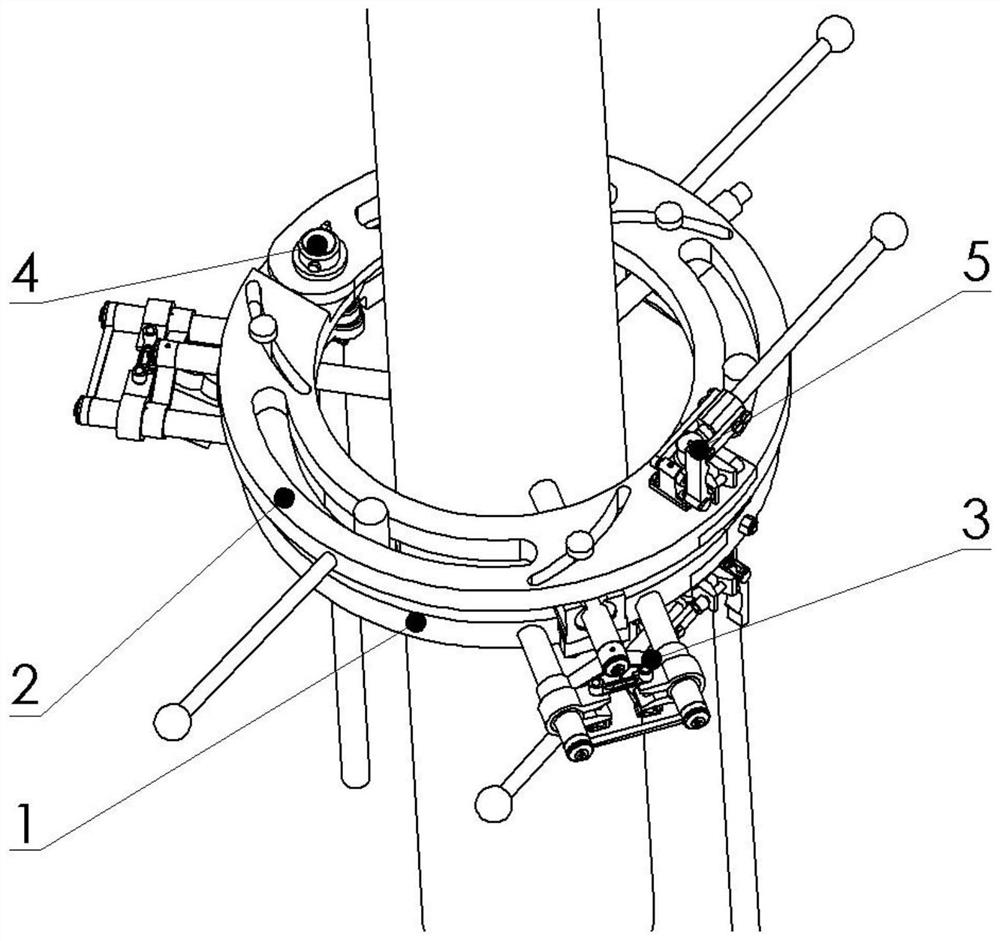 Rotary type quick clamping device of pipeline grinding robot