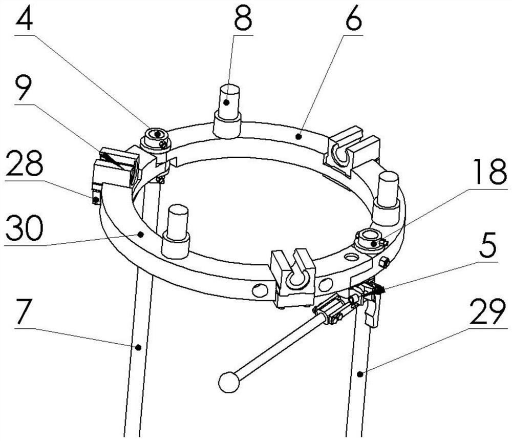 Rotary type quick clamping device of pipeline grinding robot