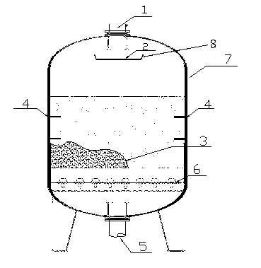 Device for changing water channel to remove iron and manganese ions in water in forced mode