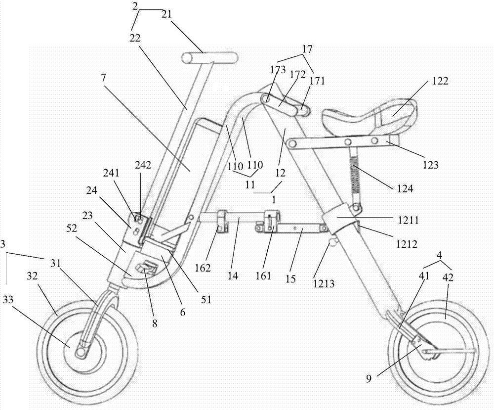 Foldable electric bicycle
