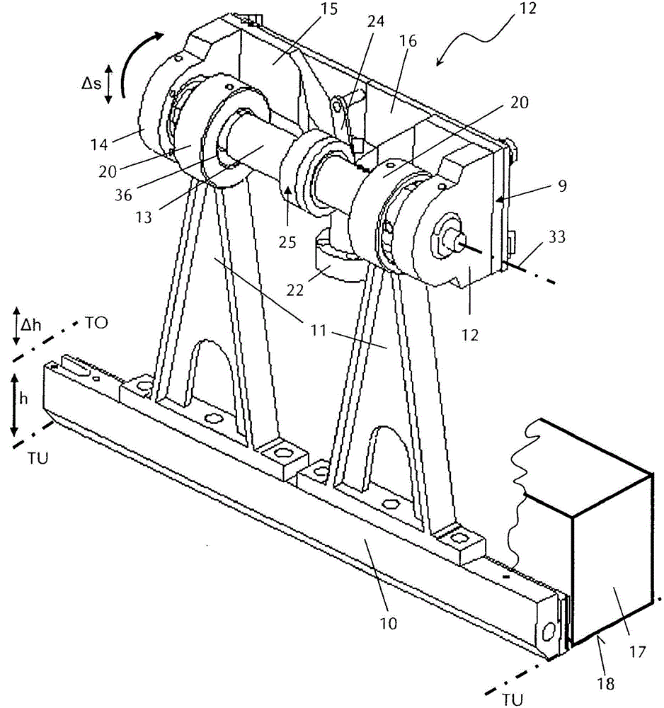 Device for adjusting the stroke of a tamping beam of a road finishing machine