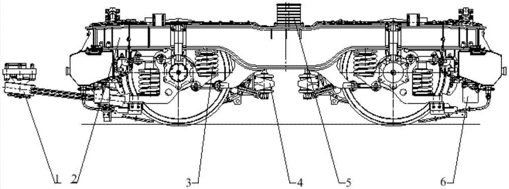 Bo steering frame used for electric shunting locomotive