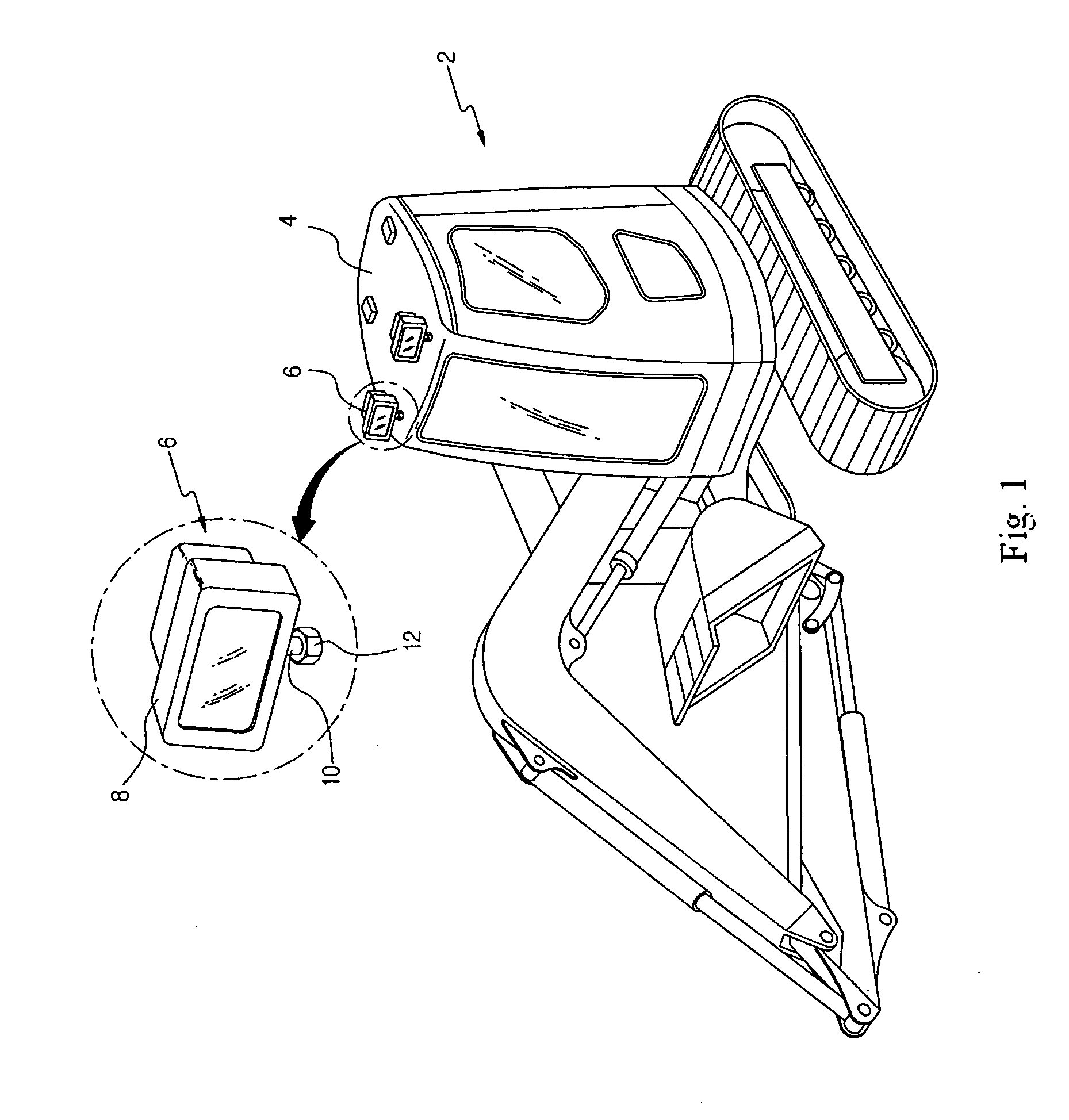 Structure of overhead lamp and mounting bracket for constructional vehicle