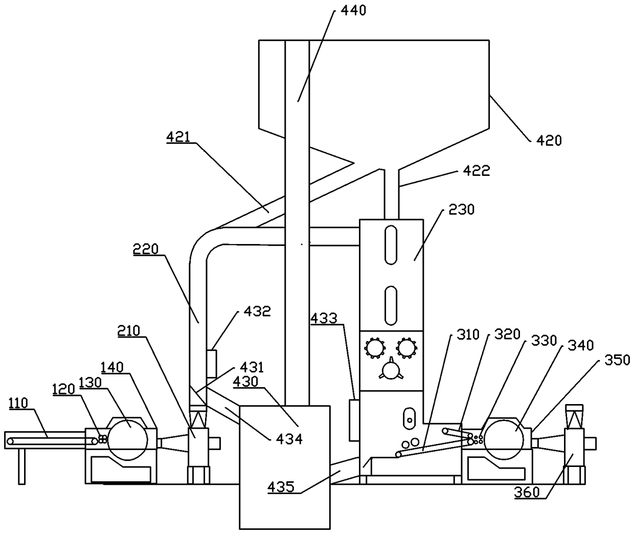 Anti-block opening machine for automobile sound insulation cotton