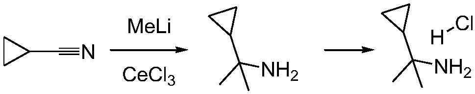 A kind of synthetic method of (1-cyclopropyl-1-methyl) ethylamine hydrochloride