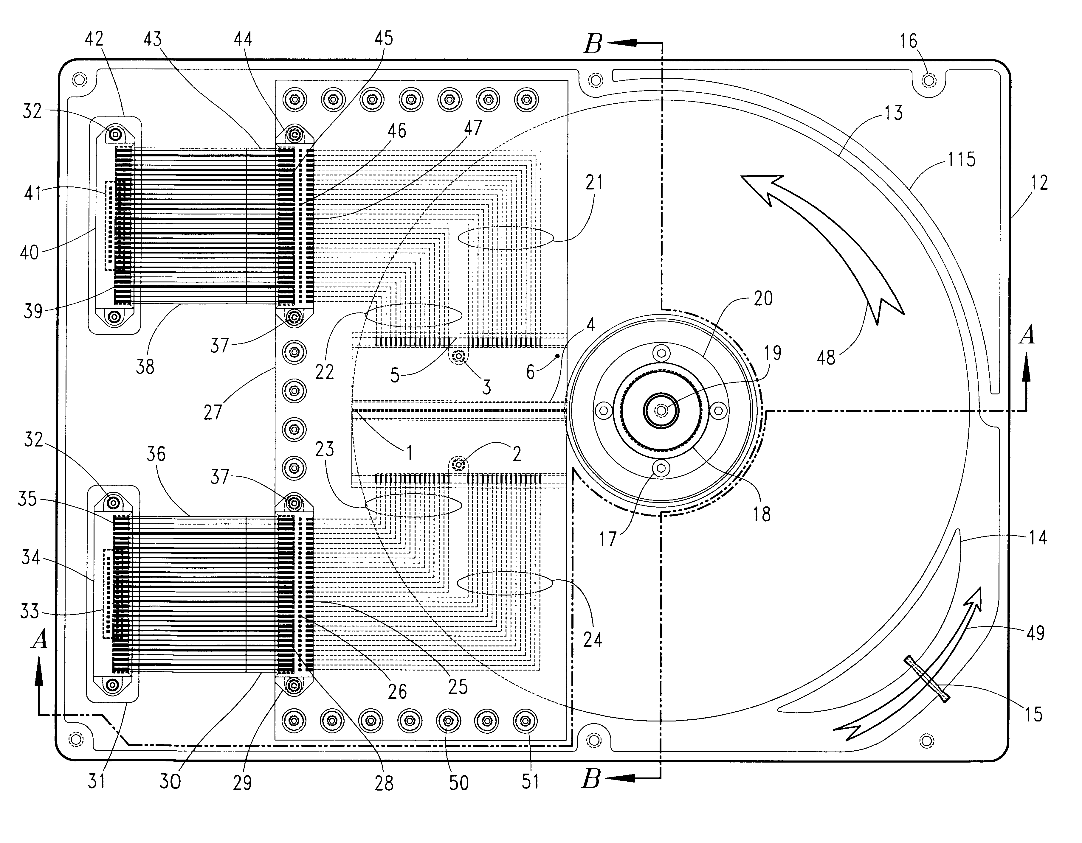 Magnetic data storage fixed hard disk drive using stationary microhead array chips in place of flying-heads and rotary voice-coil actuators