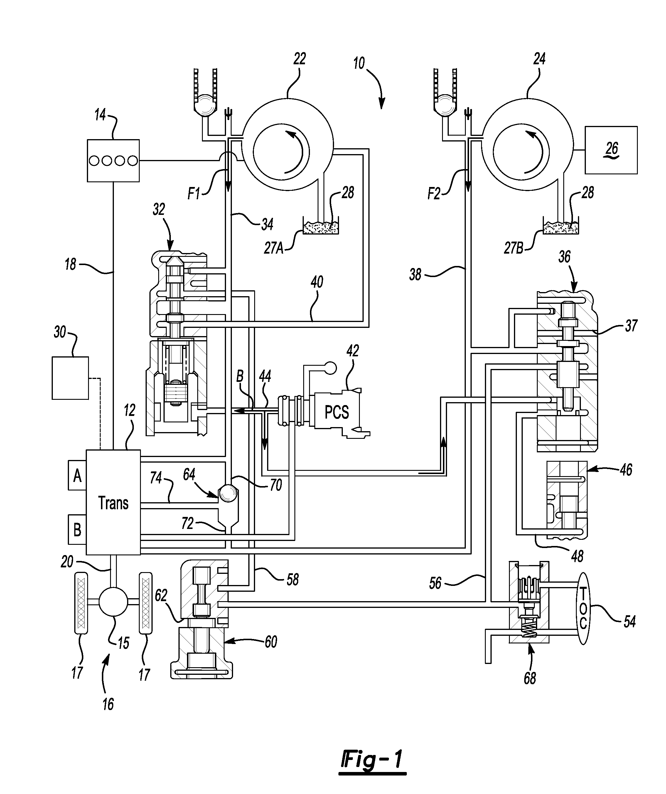 Hydraulic control system for multi-mode hybrid transmission and method of regulating the same