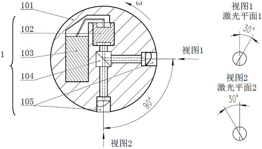 Double-fan-shaped rotating laser automatic theodolite device