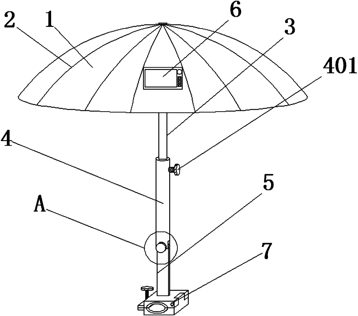 Vehicle-mounted sun umbrella device
