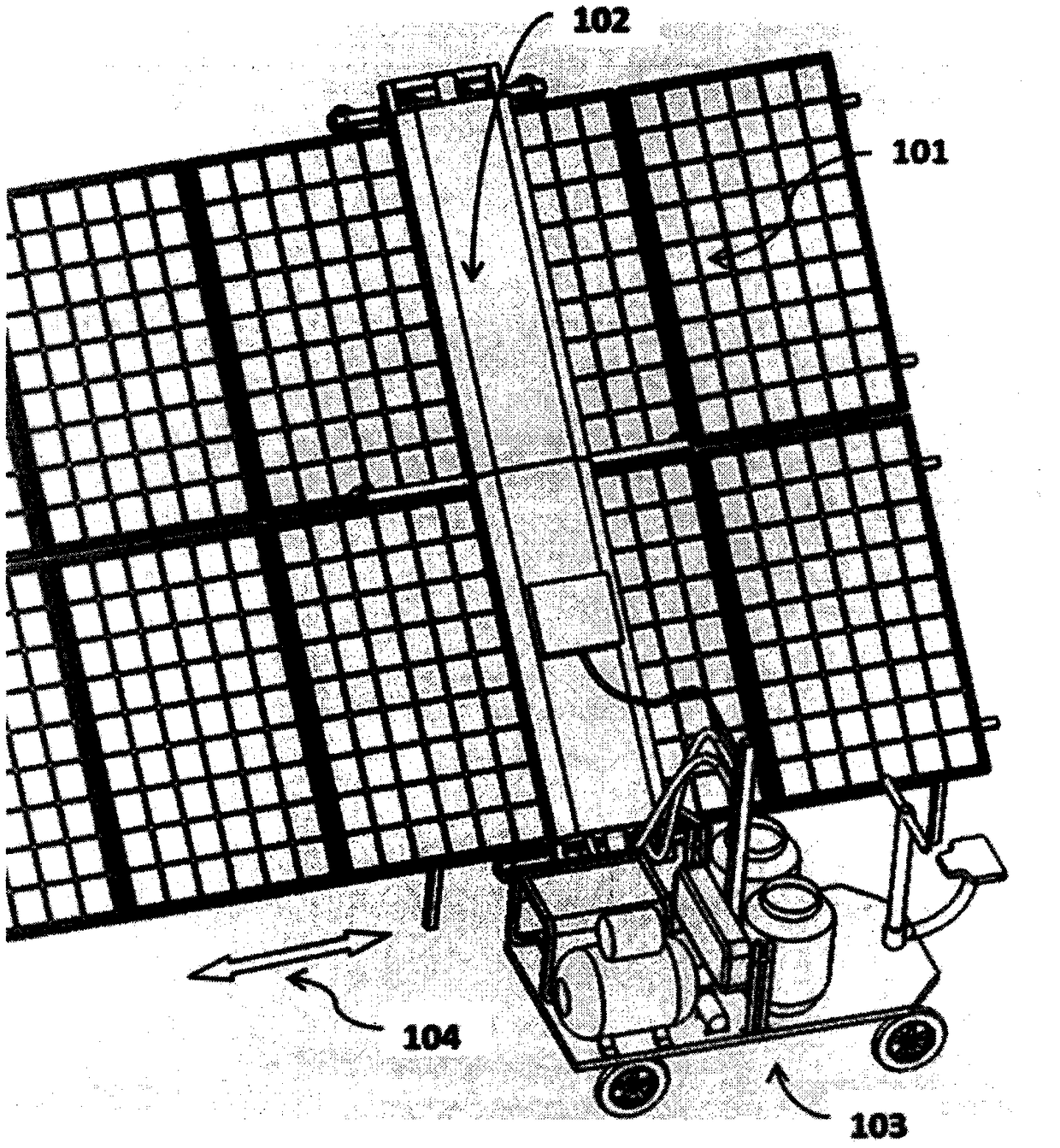 Solar cell panel cleaning machine