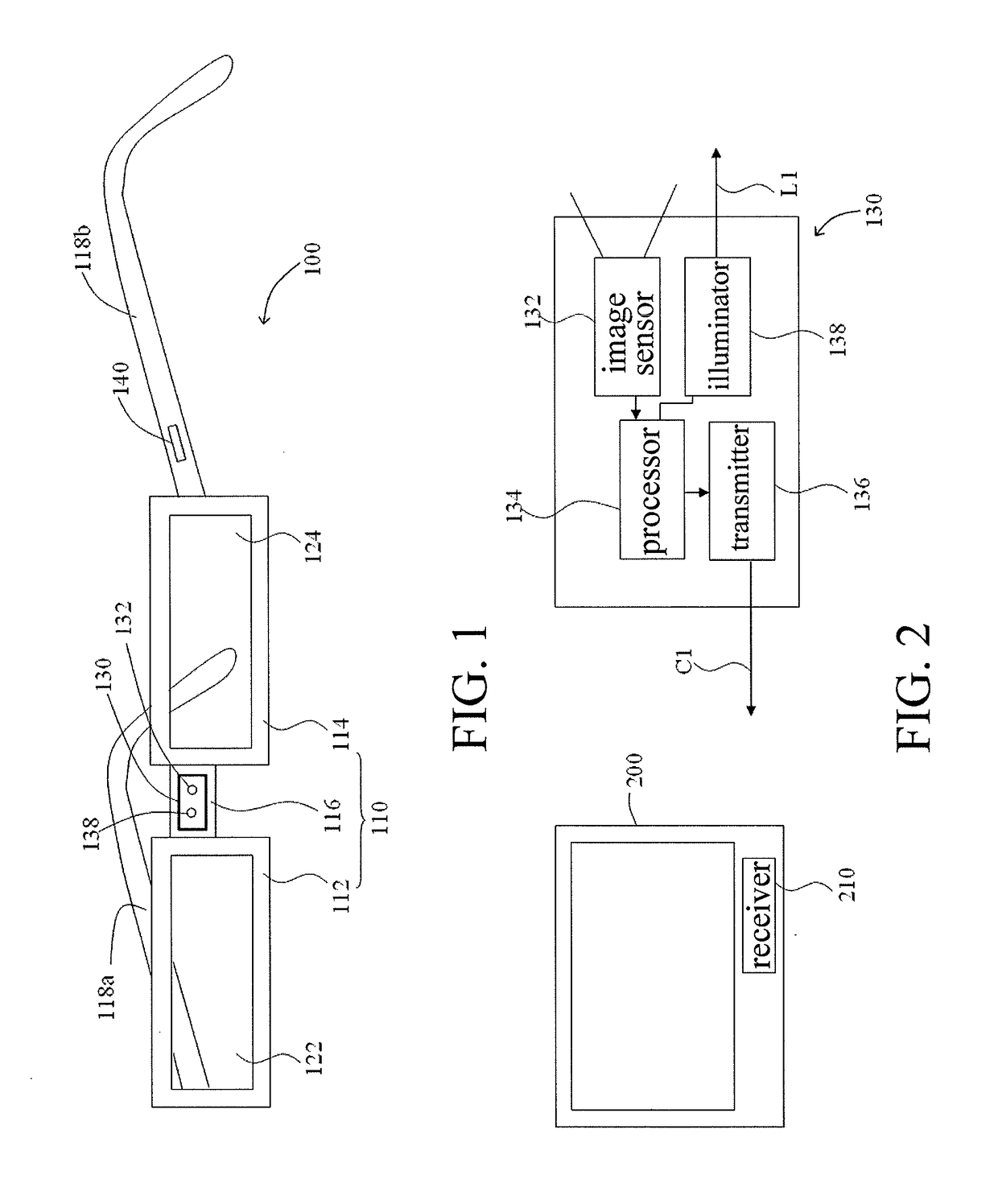Gesture recognition system and glasses with gesture recognition function
