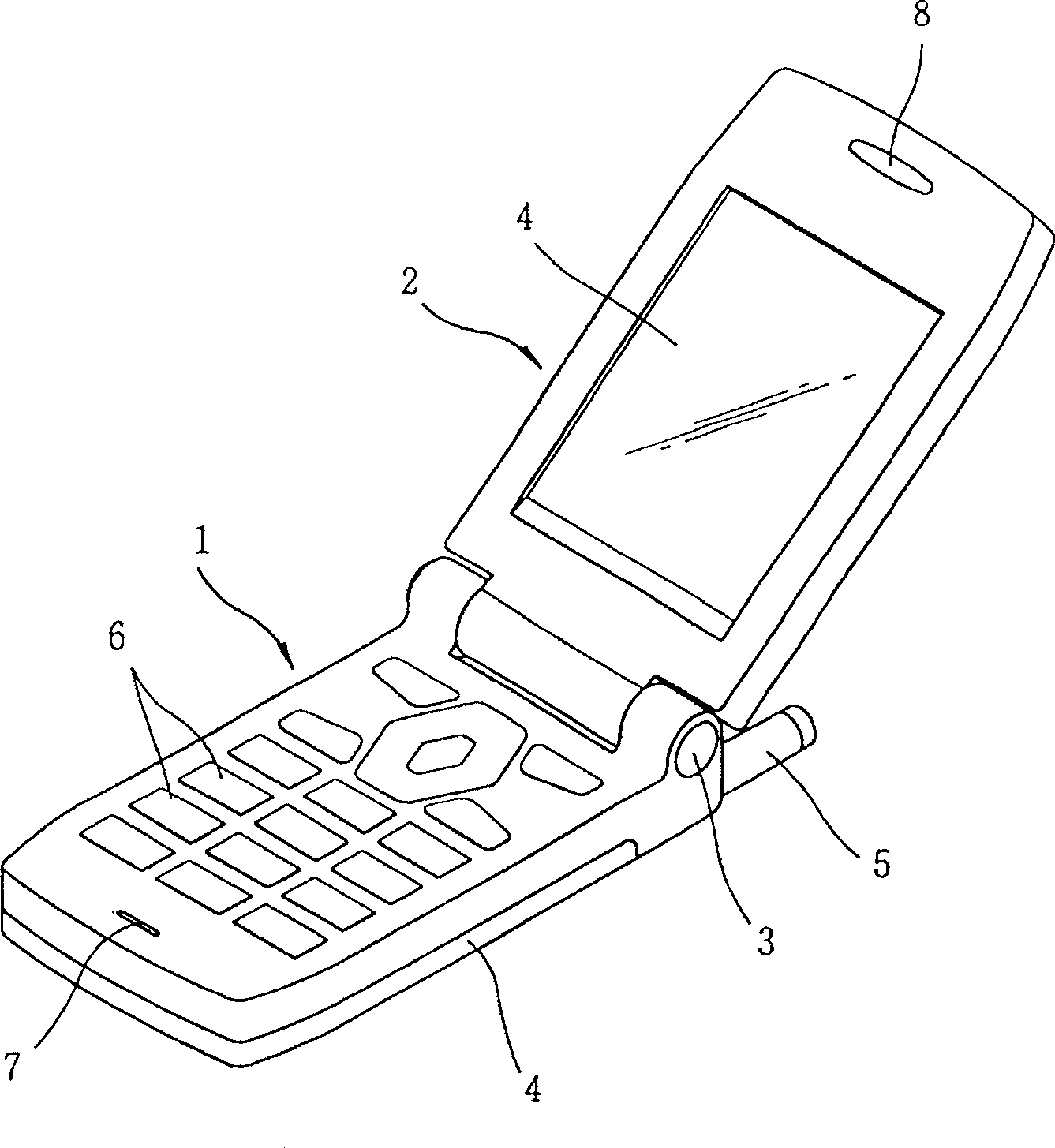 Enlargening display device for key area of portable terminal