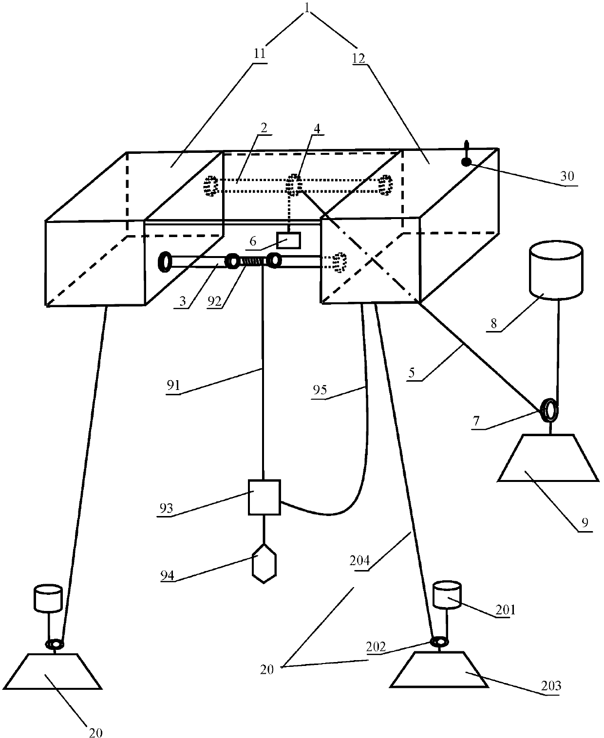 Traction type ocean environment automatic monitoring system driven by wave energy