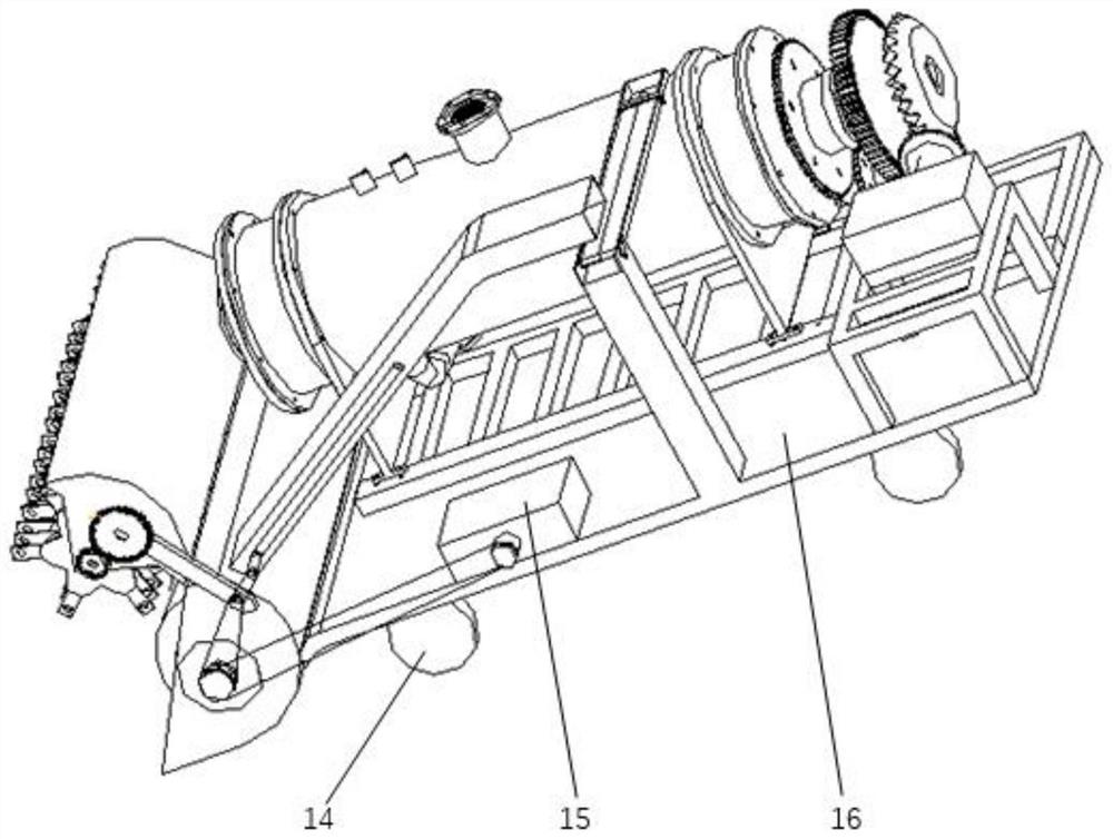 Straw smashing and carbonizing vehicle special for field operation