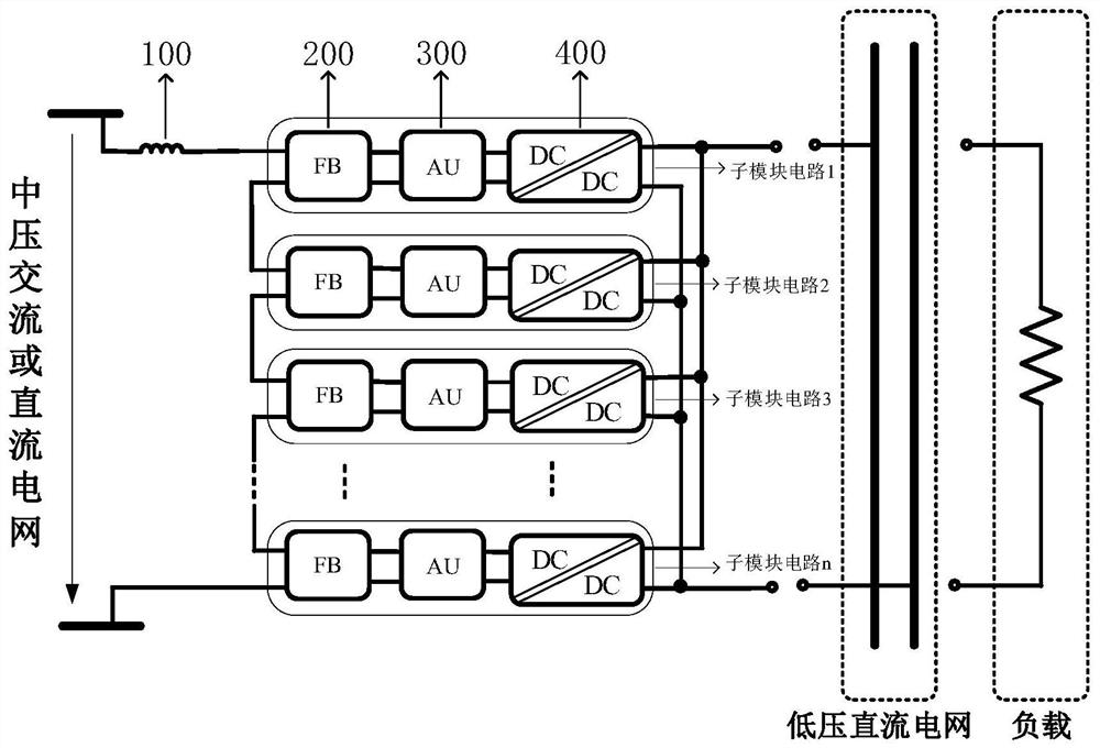 Multiplexing all-soft switching AC-DC input solid-state transformer circuit and modulation method thereof