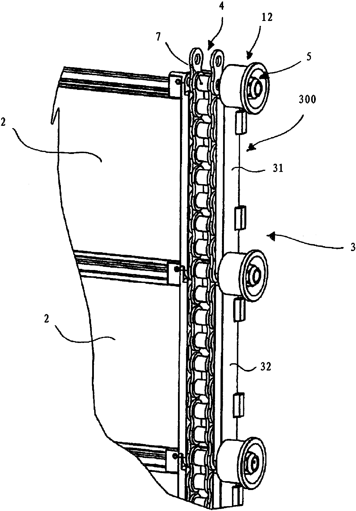 Motor-Actuable And Vertically Movable Door