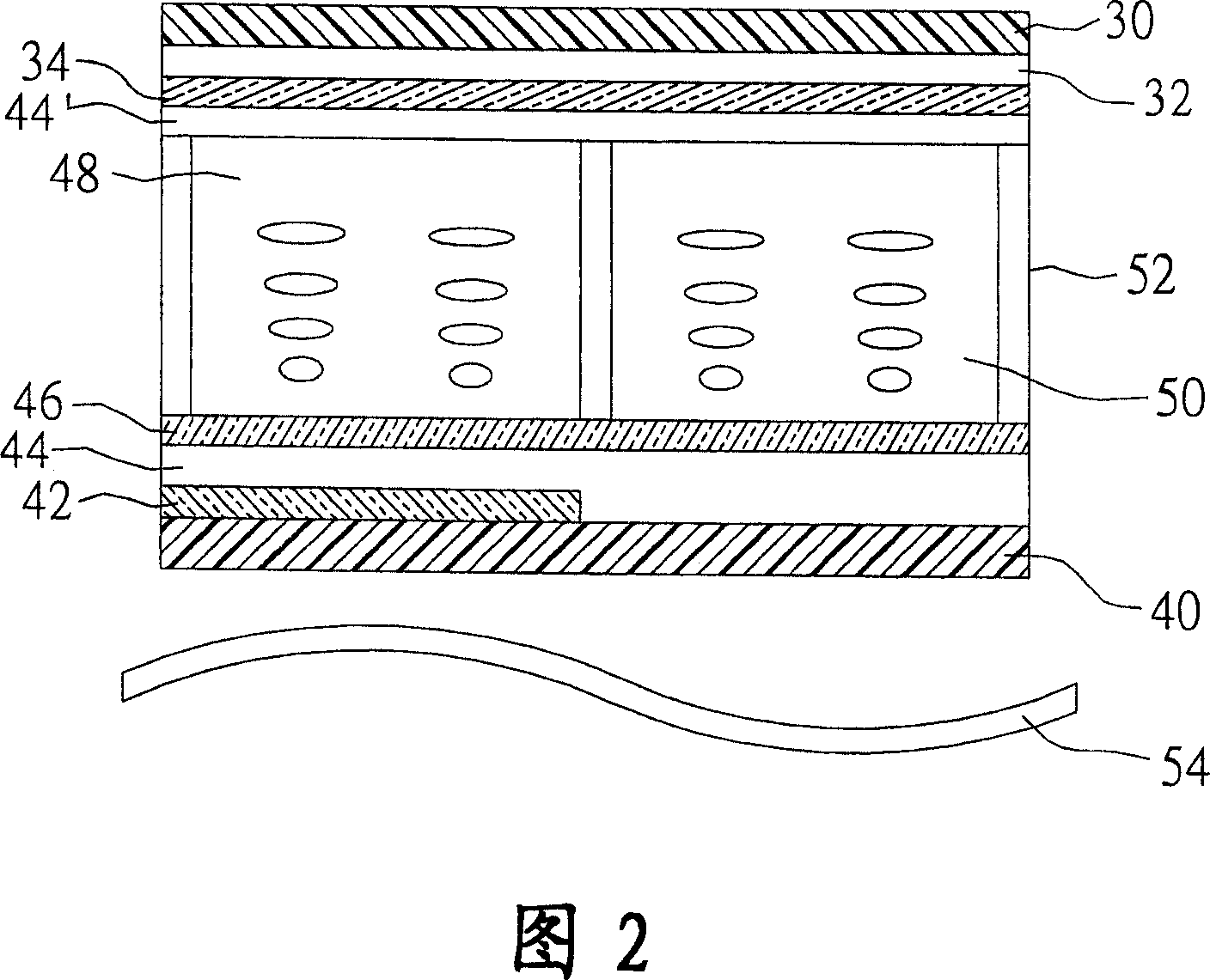 Device and program method of flexible semi-reflection and semi-penetrating LCD device