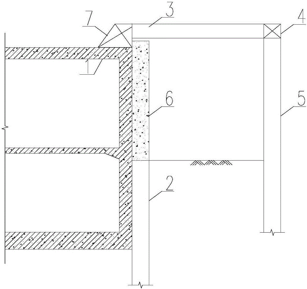Foundation pit partition support structure and support method based on foundation pit partition support structure