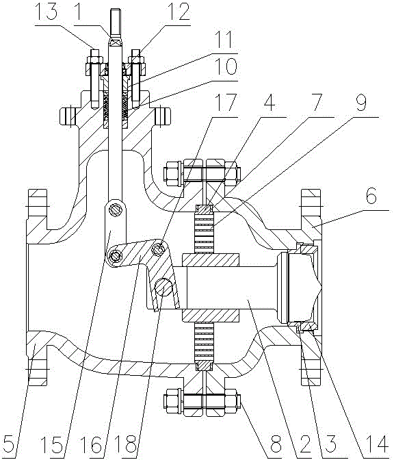 Axial flow type single-seat adjusting valve