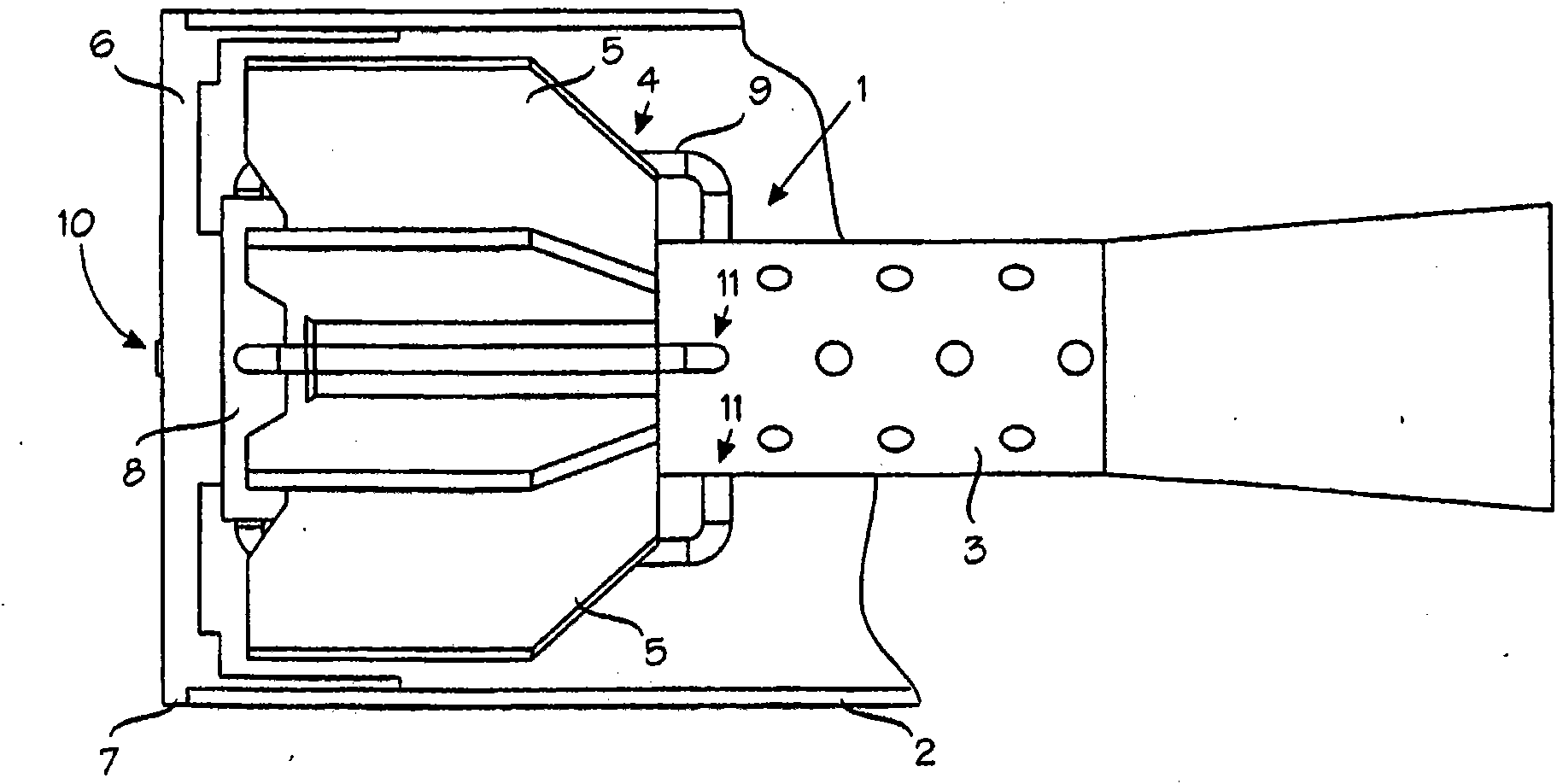 Arrangement for supporting shell into breech-loading weapon barrel