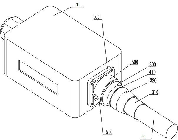 Optical cable connection structure for human bionic signal monitoring and conversion system