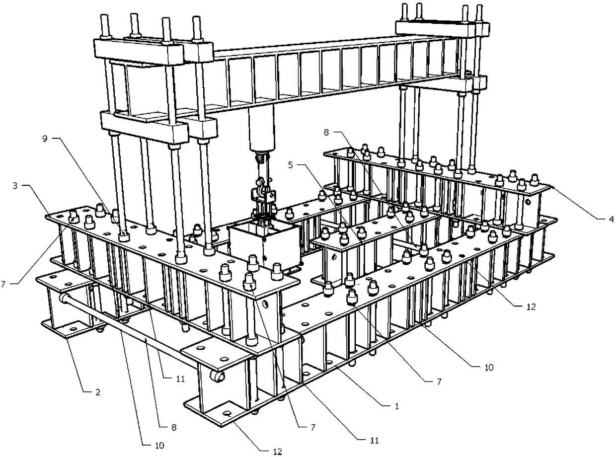 A steel frame continuous collapse dynamic test device