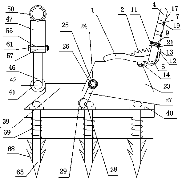 Leg, waist and arm training combined device and use method